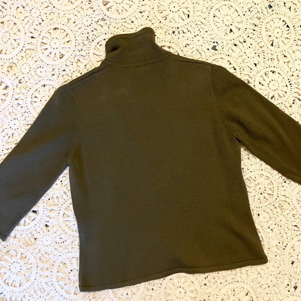 Banana Republic Black Label Cardigan & Mini Skirt Sweater Set Wool Blend Olive - Picture 12 of 14